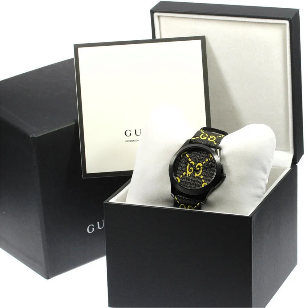 GUCCI G Timeless Ghost 126.4/YA1264019 Black / yellow Dial Quartz Men's_717855